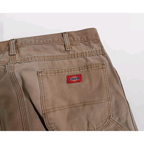 Vintage Dickies Men's 36x34 Carpenter Pants Brown Relaxed Fit Distressed Canvas - Picture 7 of 9
